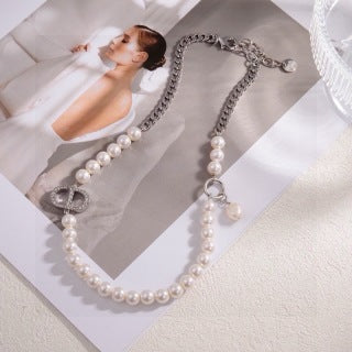 Dior Pearl Oblique Chain Necklace
